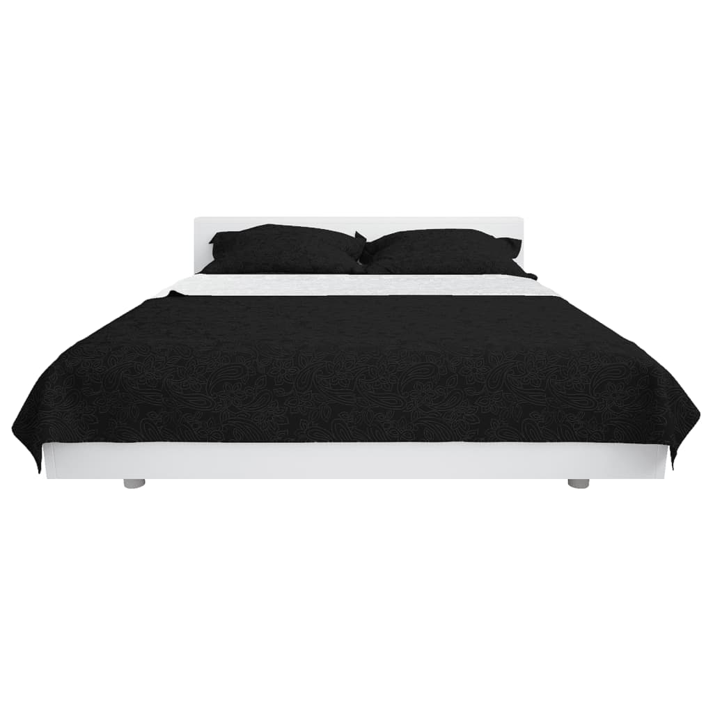 Copriletto Double-Face Trapuntato 230x260 cm Nero e Bianco cod mxl 66849