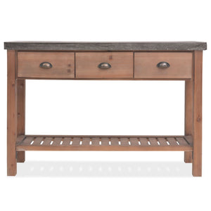 Tavolo Consolle in Legno Massello di Abete 122x35x80 cm 245460