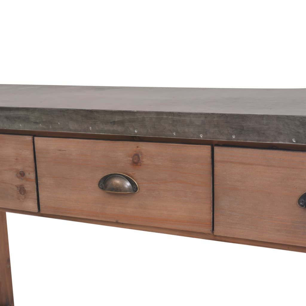 Tavolo Consolle in Legno Massello di Abete 122x35x80 cm 245460