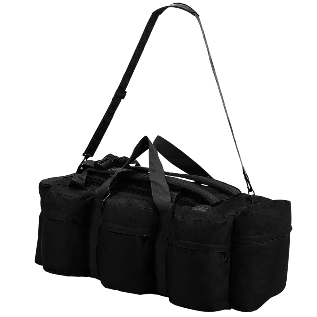 Borsone da Viaggio Stile Militare 3 in 1 90 L Nero