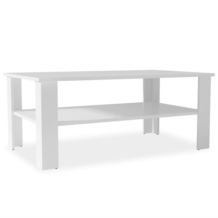 Tavolino da Caffè in Truciolato 100x59x42 cm Bianco cod mxl 17755