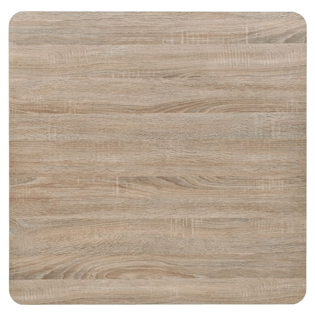 Tavolo Bistrot MDF e Acciaio Quadrato 80x80x75 cm Color Rovere