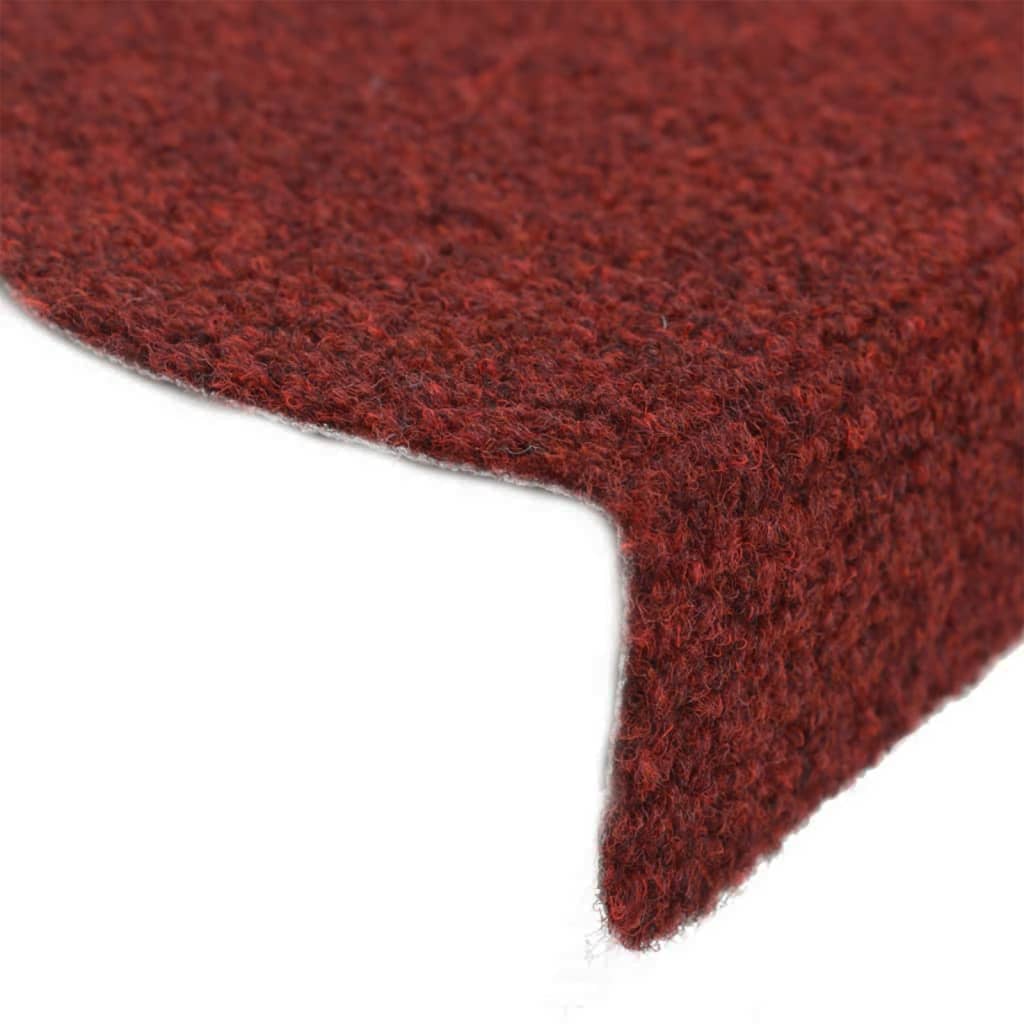 Tappetini Autoadesivi per Scale 15 pz 56x17x3 cm Rosso 132694