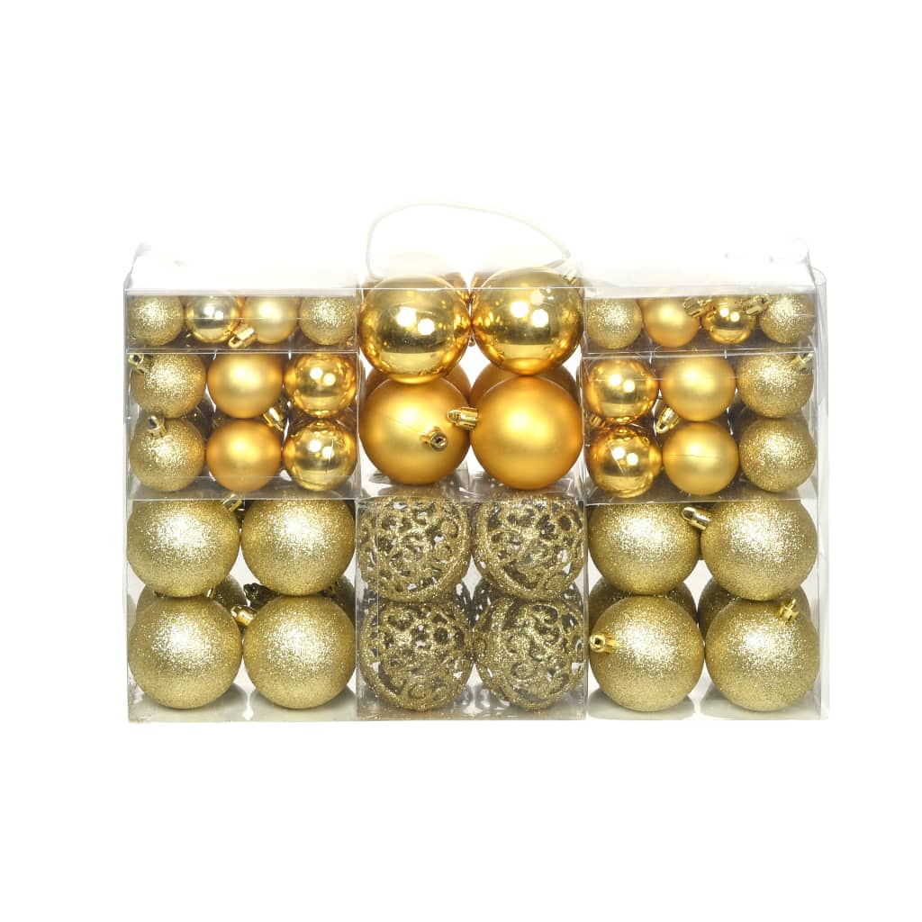 Set Palline di Natale 100 pz 3/4/6 cm Oro 245708