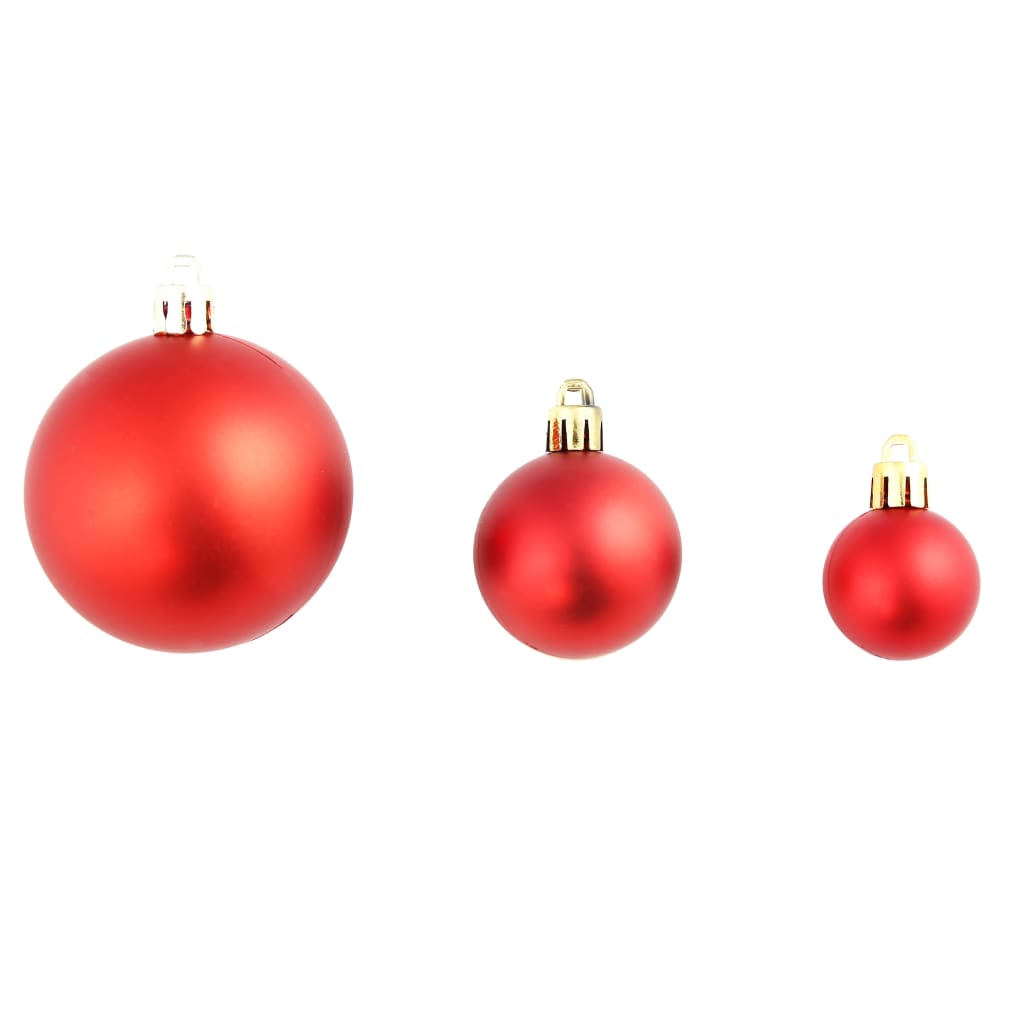 Set Palline di Natale 100 pz 3/4/6 cm Rosse 245710