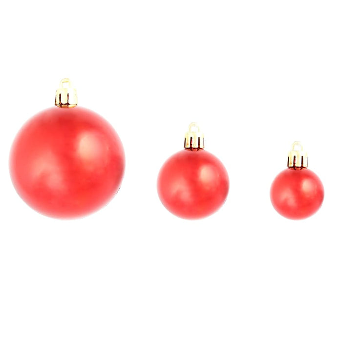 Set Palline di Natale 100 pz 3/4/6 cm Rosse