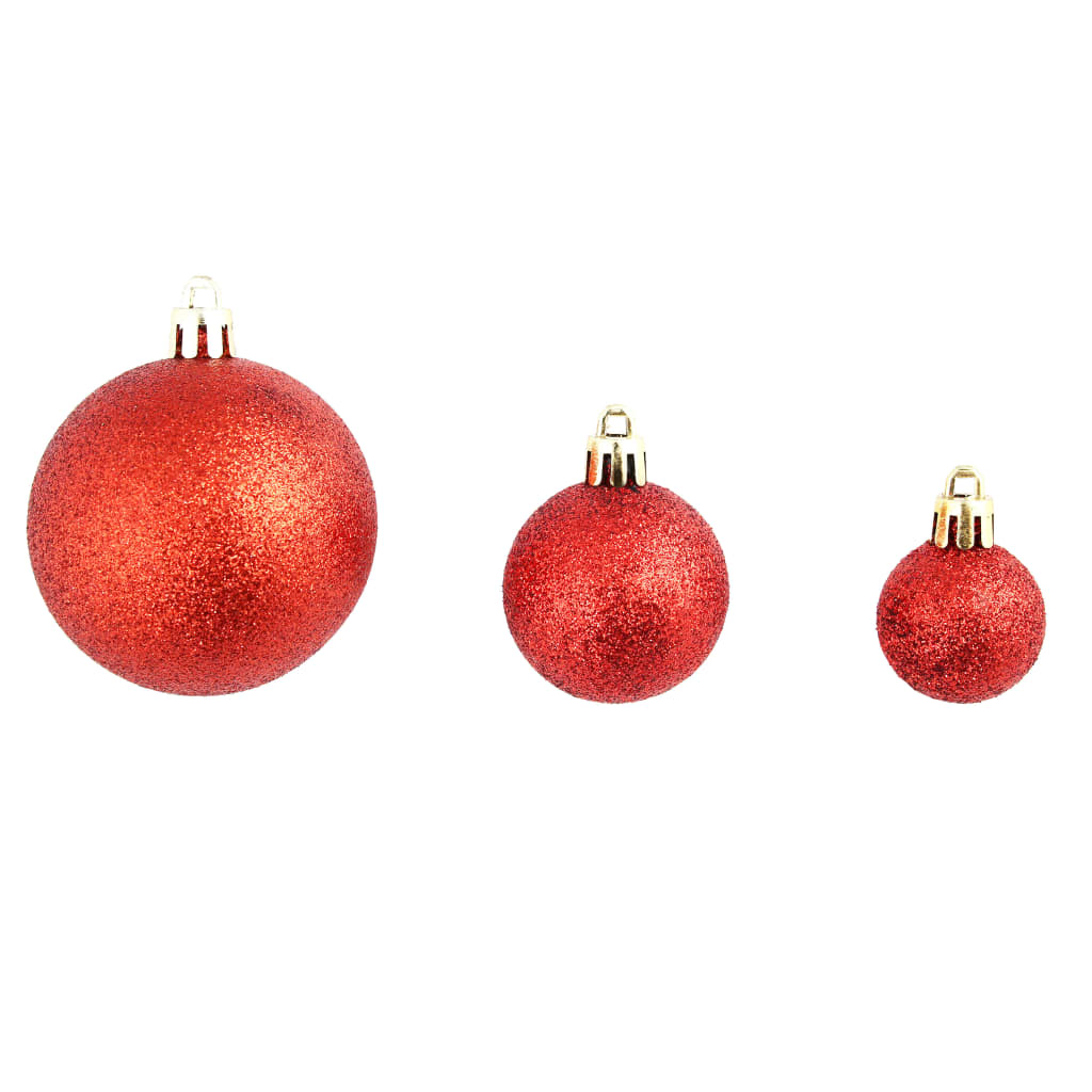 Set Palline di Natale 100 pz 3/4/6 cm Rosse 245710