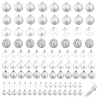 Set Palline di Natale 100 pz 3/4/6 cm Argento