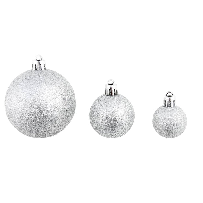 Set Palline di Natale 100 pz 3/4/6 cm Argento