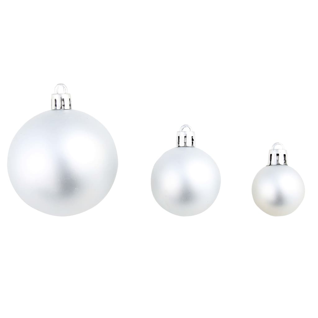 Set Palline di Natale 100 pz 3/4/6 cm Argento 245712