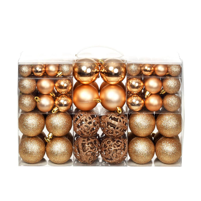 Set Palline di Natale 100 pz 3/4/6 cm Rosa/Oro 245716