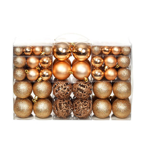 Set Palline di Natale 100 pz 3/4/6 cm Rosa/Oro