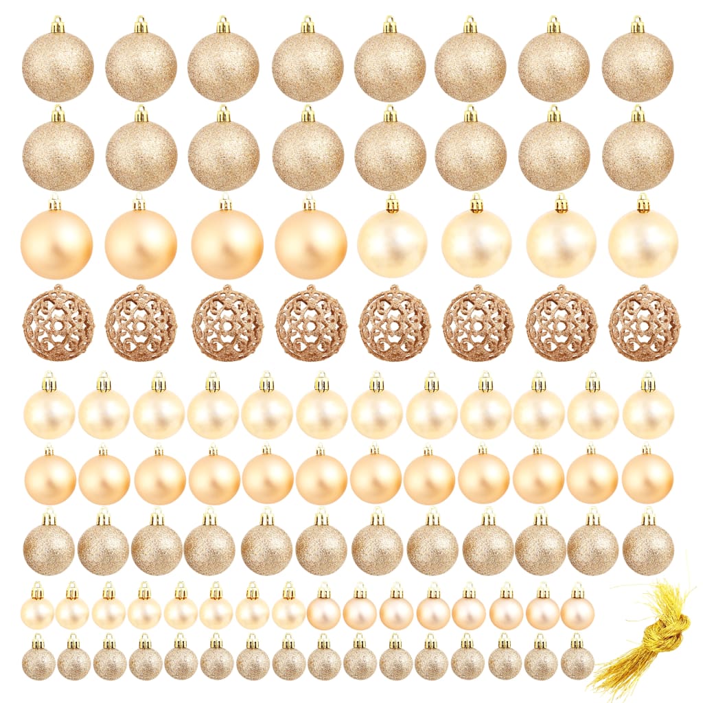 Set Palline di Natale 100 pz 3/4/6 cm Rosa/Oro 245716