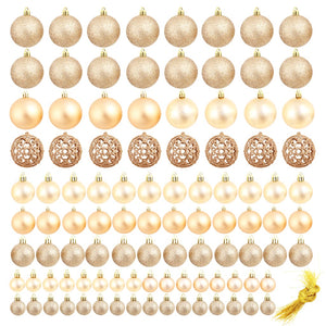 Set Palline di Natale 100 pz 3/4/6 cm Rosa/Oro 245716