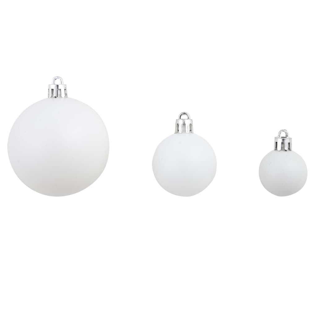 Set Palline di Natale 100 pz 3/4/6 cm Bianco/Grigio