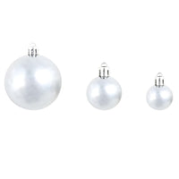 Set Palline di Natale 100 pz 3/4/6 cm Bianco/Grigio