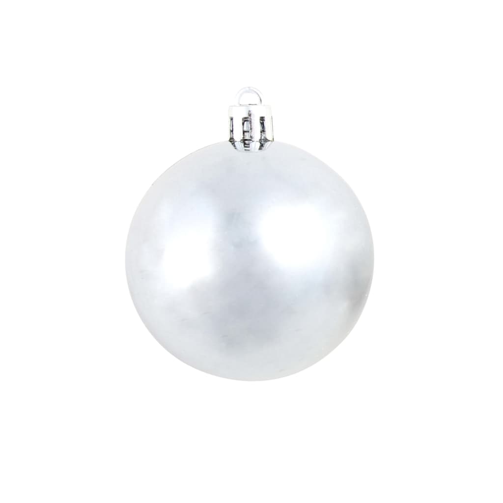 Set Palline di Natale 100 pz 3/4/6 cm Bianco/Grigio