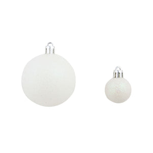 Set Palline di Natale 100 pz 3/4/6 cm Bianco/Grigio 245717