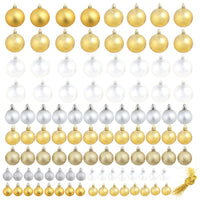 Palline di Natale 100 pz Argento/Oro 245719