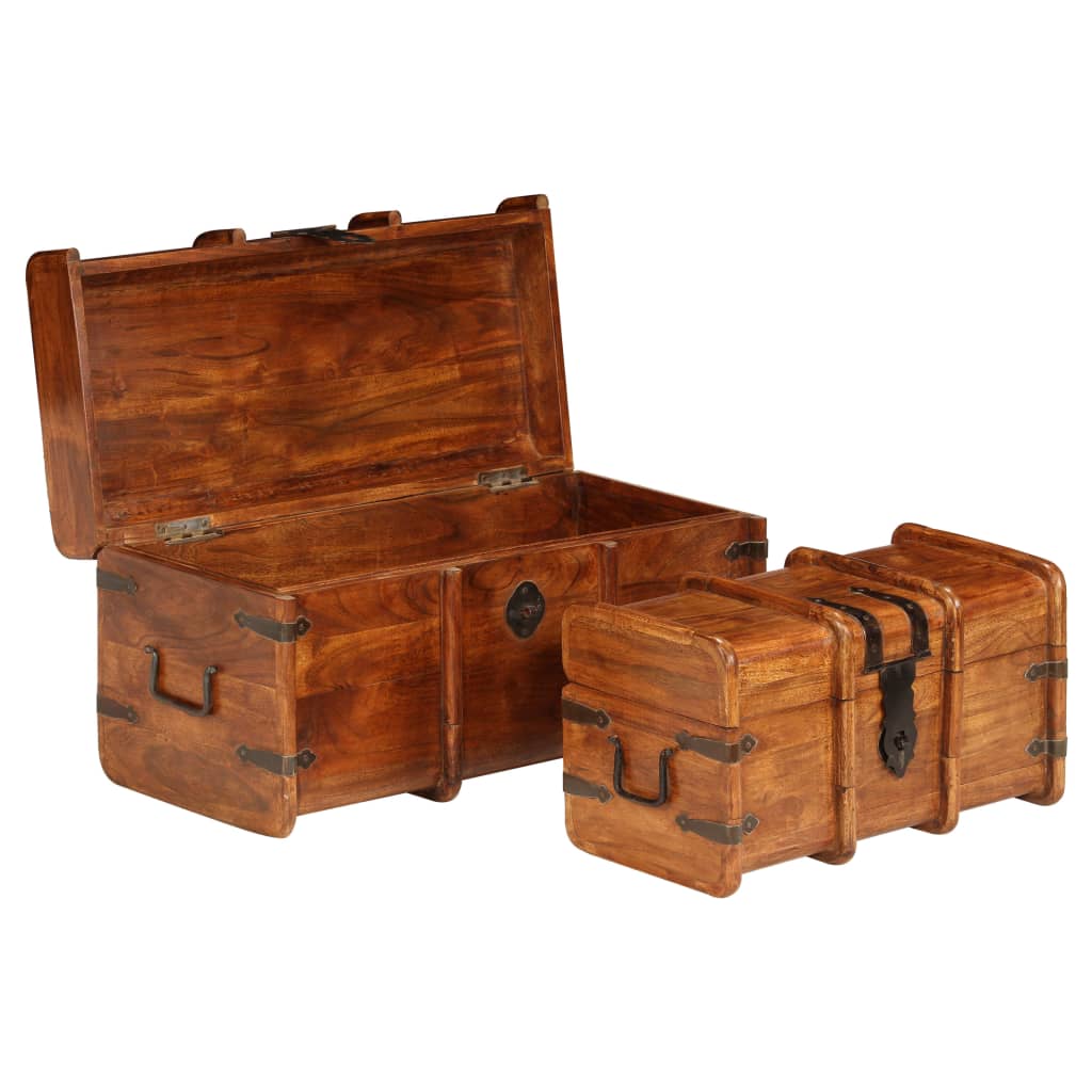 Set Forzieri 2 pz in Legno Massello di Acacia e Sheesham 245656