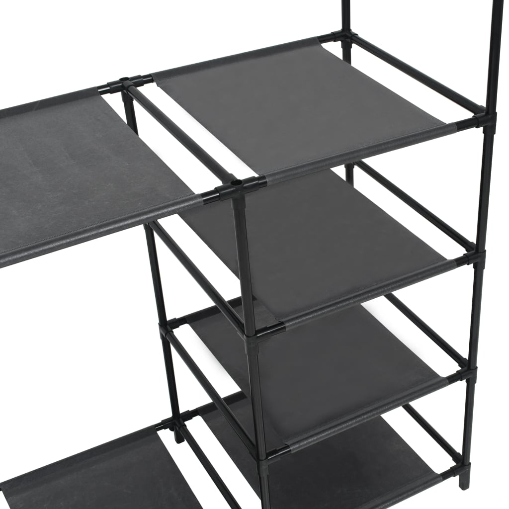 Appendiabiti Acciaio e Tessuto non Tessuto 87x44x158 cm Nero 245744