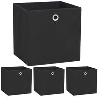 Contenitori 4 pz in Tessuto non Tessuto 32x32x32 cm Nero 245745