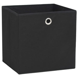 Contenitori 4 pz in Tessuto non Tessuto 32x32x32 cm Nero 245745