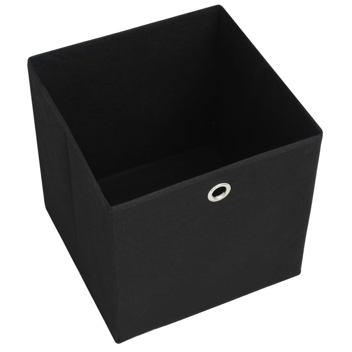 Contenitori 4 pz in Tessuto non Tessuto 32x32x32 cm Nero 245745