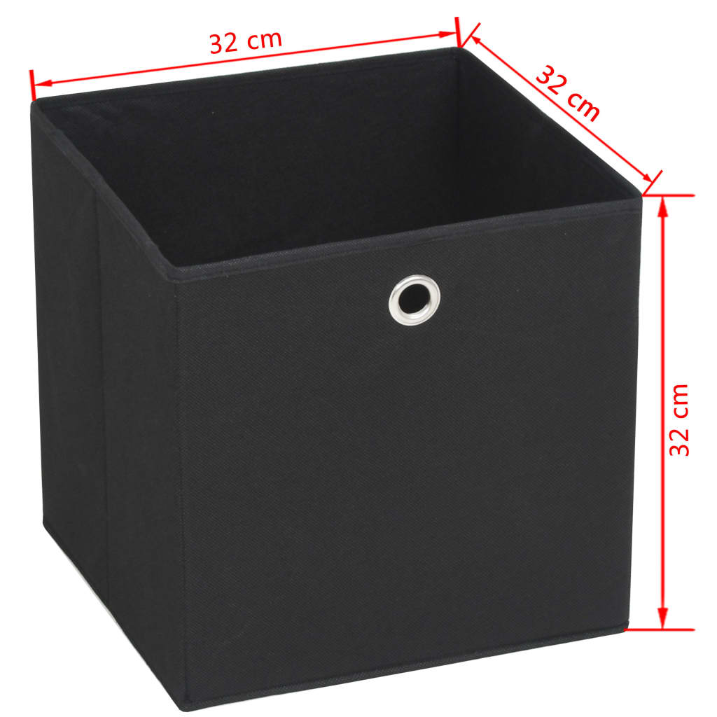 Contenitori 4 pz in Tessuto non Tessuto 32x32x32 cm Nero 245745