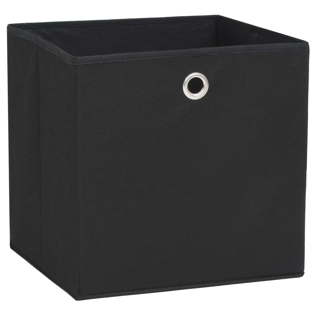 Contenitori 10 pz in Tessuto non Tessuto 32x32x32 cm Nero 245746