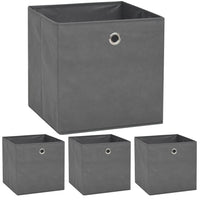 Set Contenitori 4 pz Tessuto non Intrecciato 32x32x32 cm Grigio cod mxl 47031