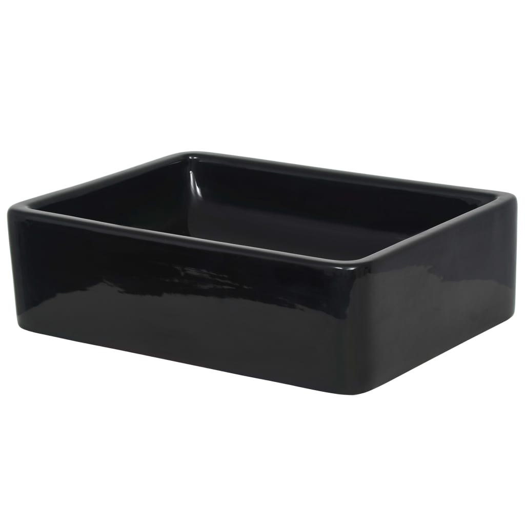 Lavandino Rettangolare in Ceramica Nero 41x30x12 cm cod mxl 45281