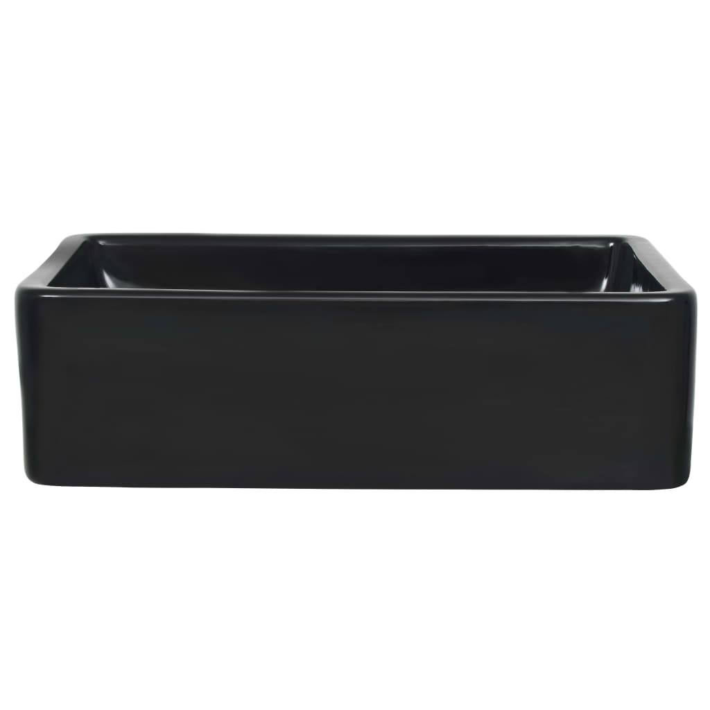 Lavandino Rettangolare in Ceramica Nero 41x30x12 cm cod mxl 45281