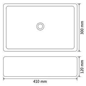 Lavandino Rettangolare in Ceramica Nero 41x30x12 cm cod mxl 45281