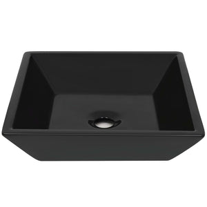 Lavandino Quadrato in Ceramica Nero 41,5x41,5x12 cm 142739