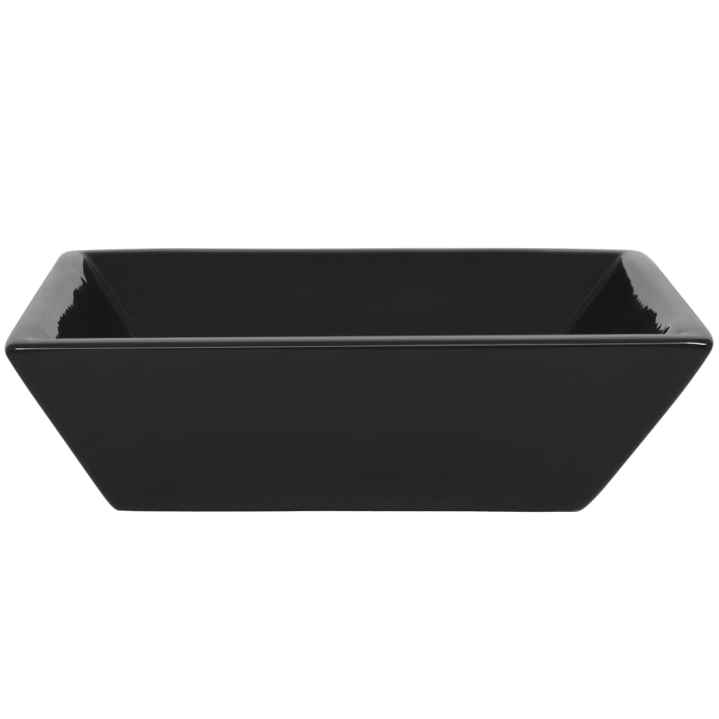 Lavandino Quadrato in Ceramica Nero 41,5x41,5x12 cm 142739