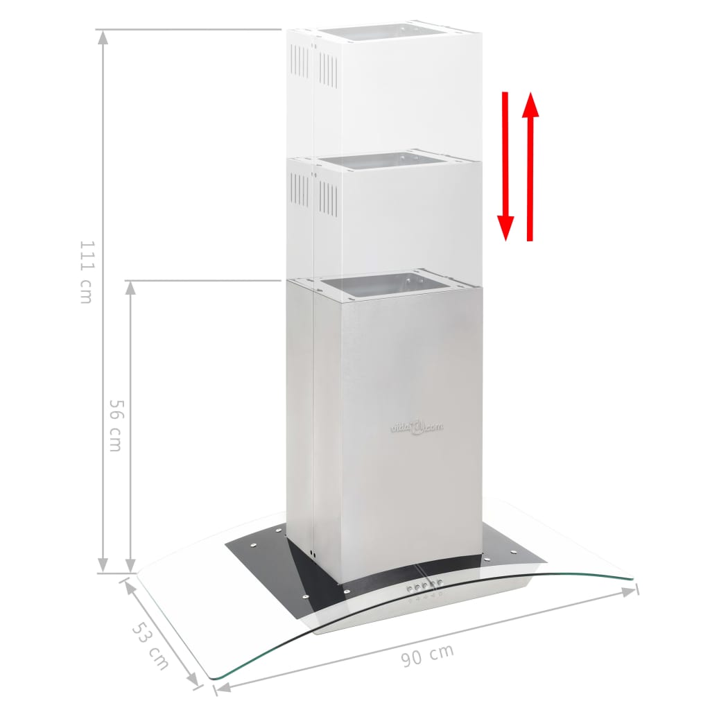 Cappa a Isola 90 cm in Acciaio Inossidabile 756 m³/h LED cod mxl 14823