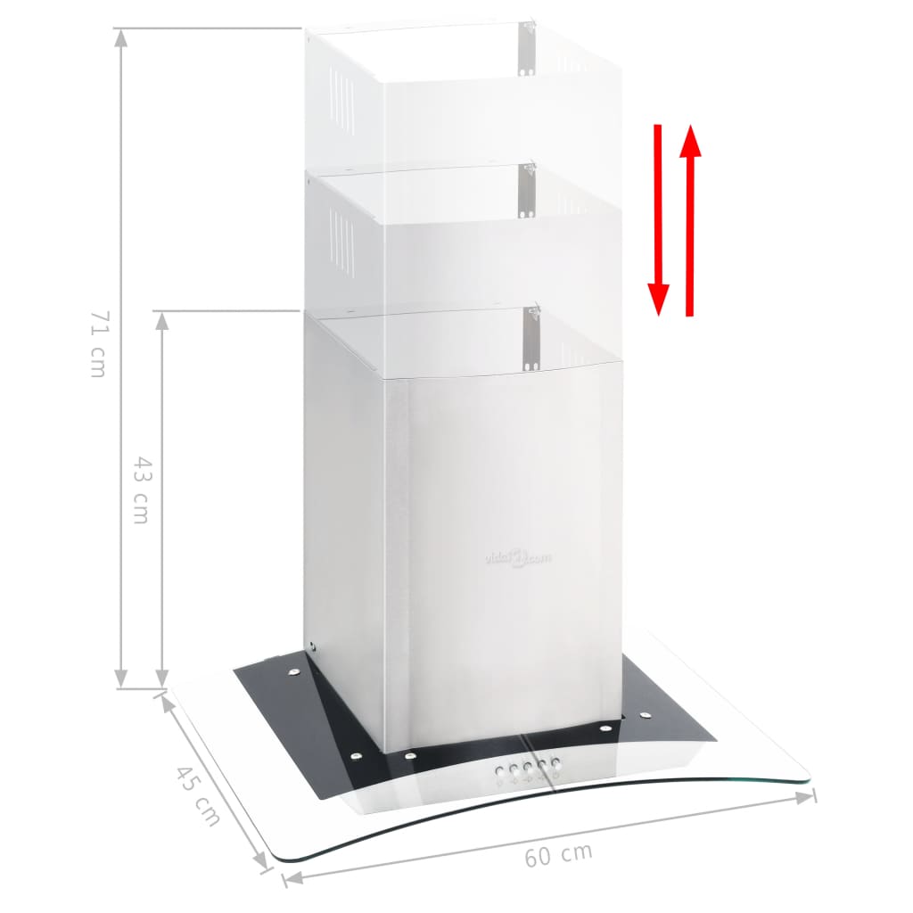 Cappa Aspirante a Muro 60 cm Acciaio Inossidabile 756 m³/h LED cod mxl 5961