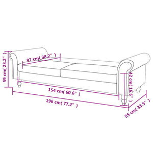 Divano Letto con Braccioli Pelle Scamosciata Sintetica Marrone cod mxl 14937