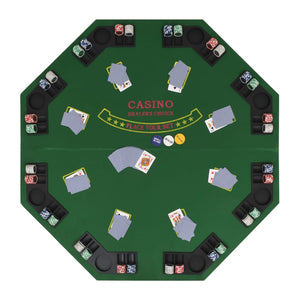 Tavolo da Poker Pieghevole in 4 8 Giocatori Ottagonale Verde 80209