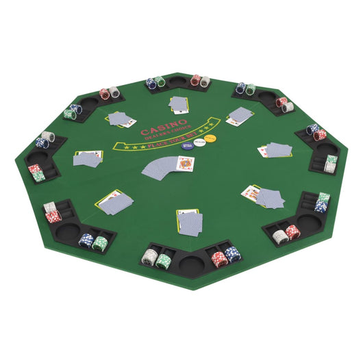 Tavolo da Poker Pieghevole in 4 8 Giocatori Ottagonale Verde 80209