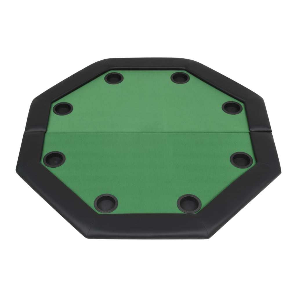 Tavolo da Poker Piegabile in 2 per 8 Giocatori Ottagonale Verde 80211