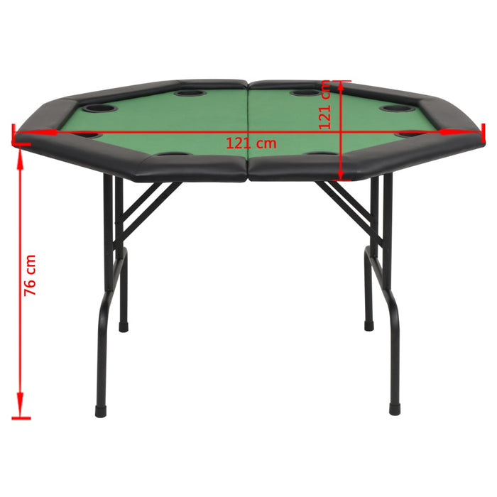 Tavolo da Poker Piegabile in 2 per 8 Giocatori Ottagonale Verde 80211