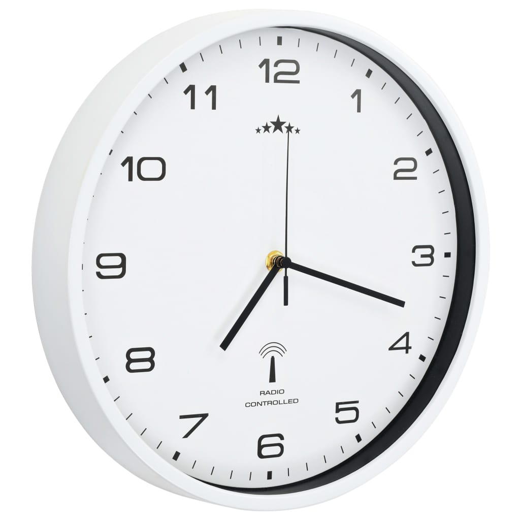 Orologio a Parete Radiocontrollato Movimento Quarzo 31cm Bianco 50616