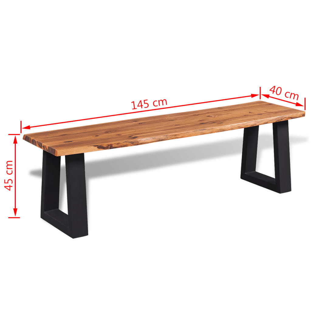 Panca in Legno Massello di Acacia 145 cm 245687