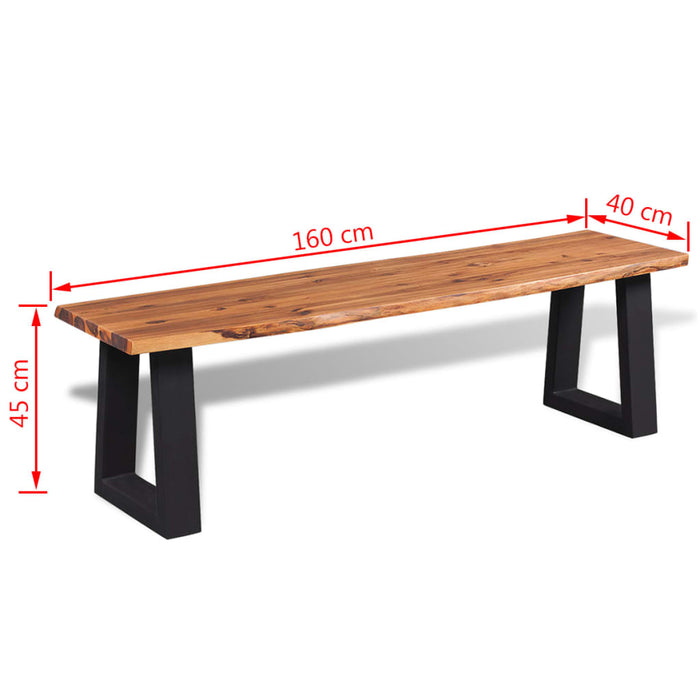 Panca in Legno Massello di Acacia 160 cm 245688