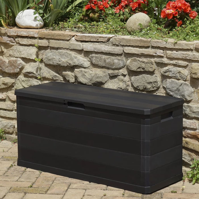 Baule da Giardino Nero 117x45x56 cm 43708