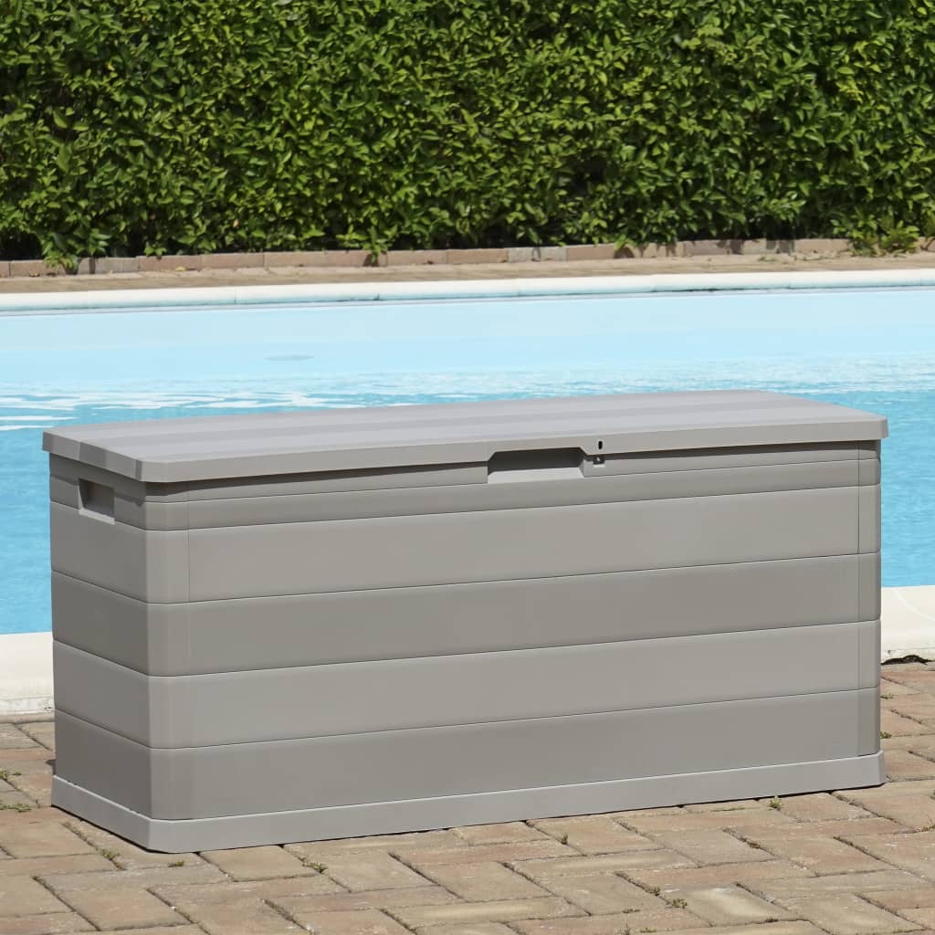 Baule da Giardino Grigio 117x45x56 cm 43709