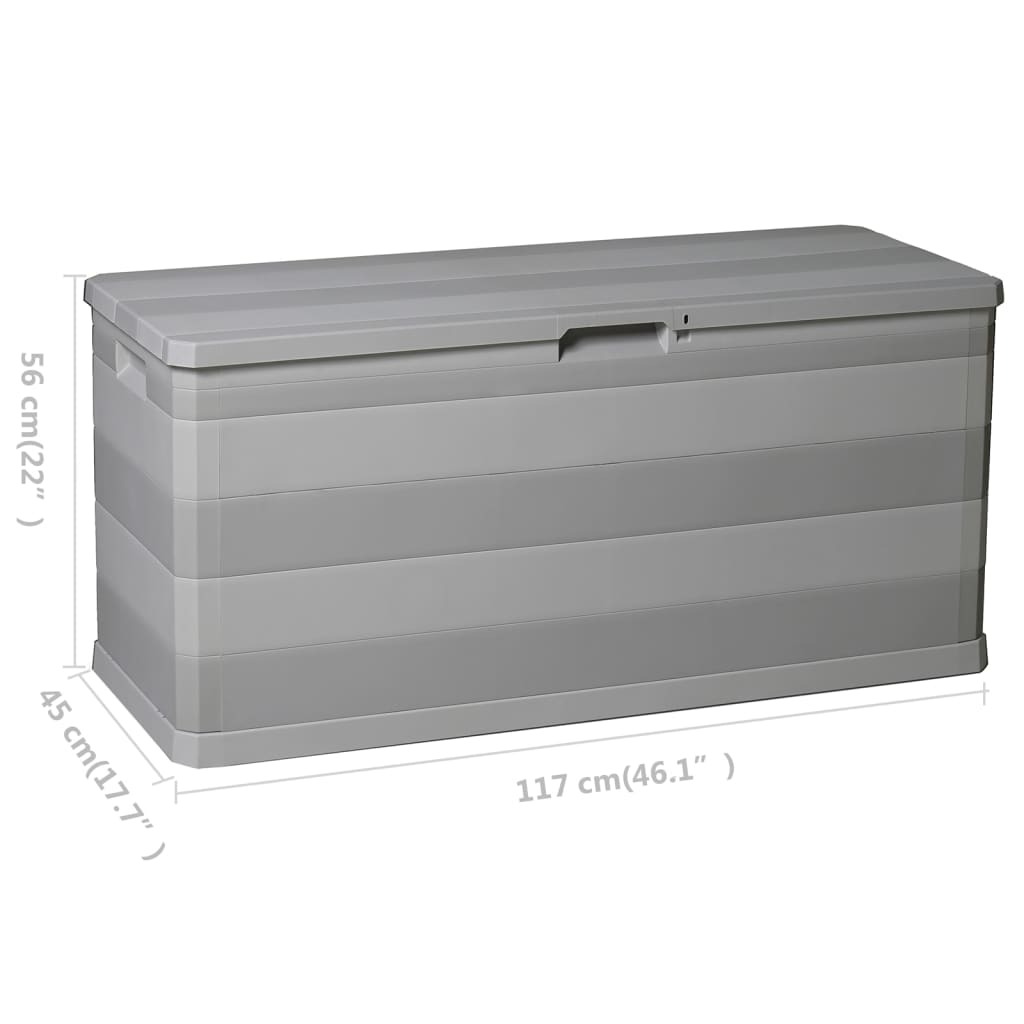 Baule da Giardino Grigio 117x45x56 cm 43709