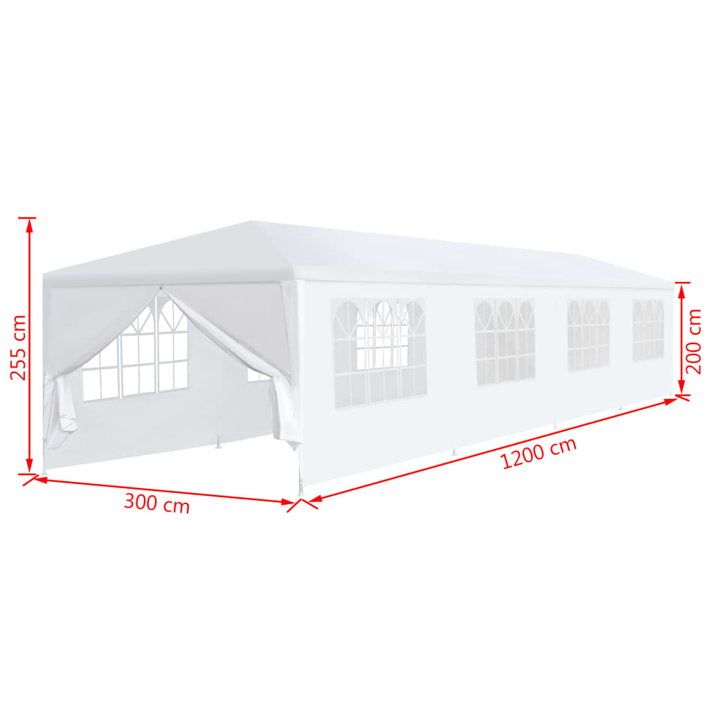 Gazebo da Giardino 3x12 m Bianco cod mxl 66177